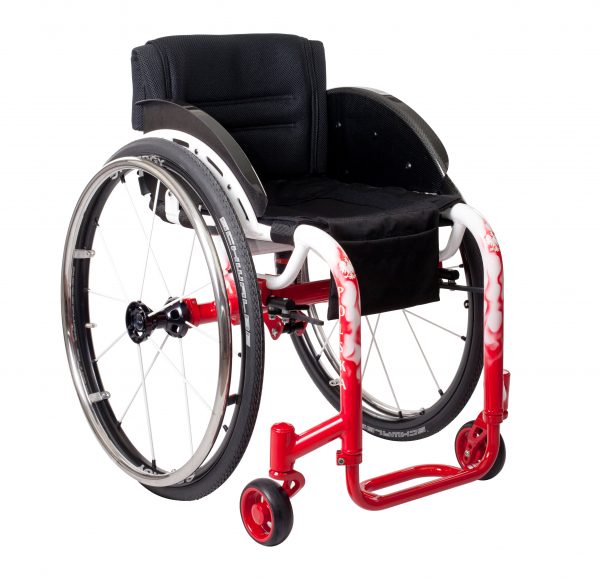 GTM Shock absorber wheelchair. The use of technologically and advanced, built-in air shock means more comfort for you when travelling over bumpy surfaces. It also reduces the risk of damage to the wheelchair.