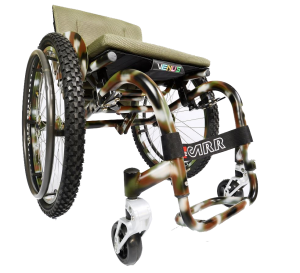 The fixed titanium frame provides favourable strength to mass ratio and new shock absorber adds to the wheelchairs overall performance