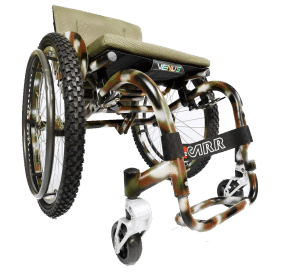 The fixed titanium frame provides favourable strength to mass ratio and new shock absorber adds to the wheelchairs overall performance